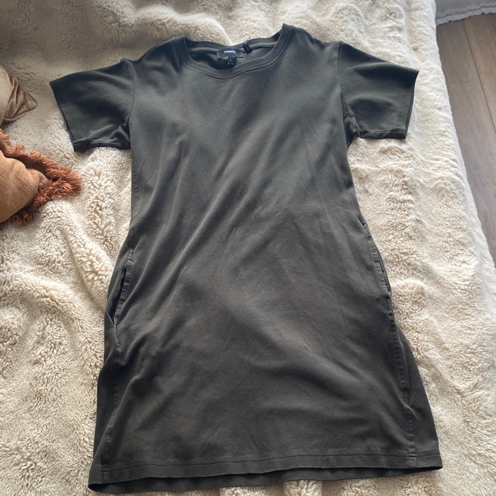 Theory Olive Green dress with pockets